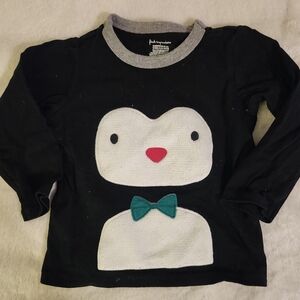 First Impressions Black Penguin Long Sleeve Tee